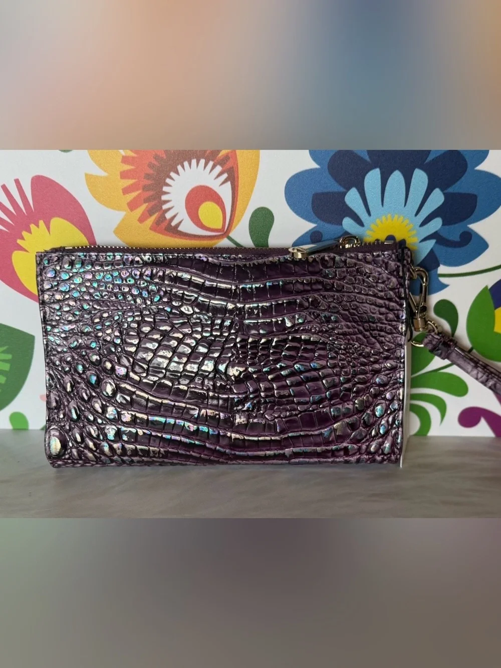 Brahmin Daisy Purple Passion Iridescent NWT FIRM $